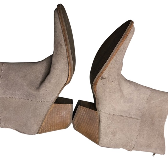 Free People X Matisse Shamus Slouch Suede Boots Wo's 9 Beige Tan Western Boho - Picture 6 of 8